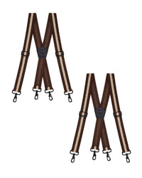 "Buyless Fashion Heavy Duty 2 Pack Suspenders for Men - 48"" Adjustable Straps 1 1/2"" - X Back with Strong Hooks"