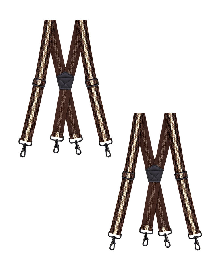 "Buyless Fashion Heavy Duty 2 Pack Suspenders for Men - 48"" Adjustable Straps 1 1/2"" - X Back with Strong Hooks"