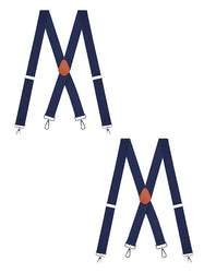 "Buyless Fashion Heavy Duty 2 Pack Suspenders for Men - 48"" Adjustable Straps 1 1/2"" - X Back with Strong Hooks"