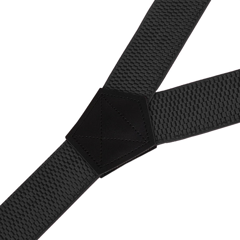 "Buyless Fashion Heavy Duty Textured 2 Pack Suspenders for Men - 48"" Adjustable Straps 1 1/2"" - Y Shape"