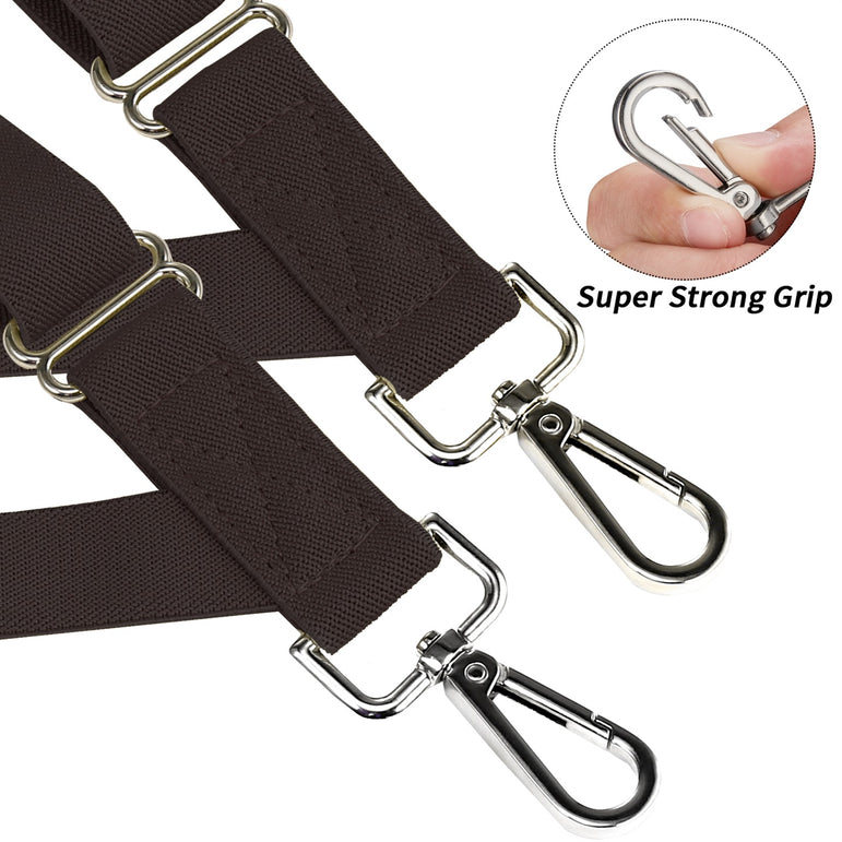 "Buyless Fashion Trucker 2 Pack Suspenders for Men - 48"" Elastic Adjustable Straps 1"" - X Back Utility Braces"