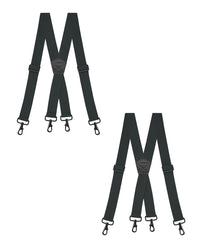 "Buyless Fashion Heavy Duty 2 Pack Suspenders for Men - 48"" Adjustable Straps 1 1/2"" - X Back with Strong Hooks"