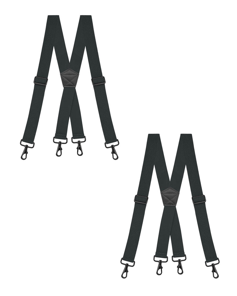 "Buyless Fashion Heavy Duty 2 Pack Suspenders for Men - 48"" Adjustable Straps 1 1/2"" - X Back with Strong Hooks"