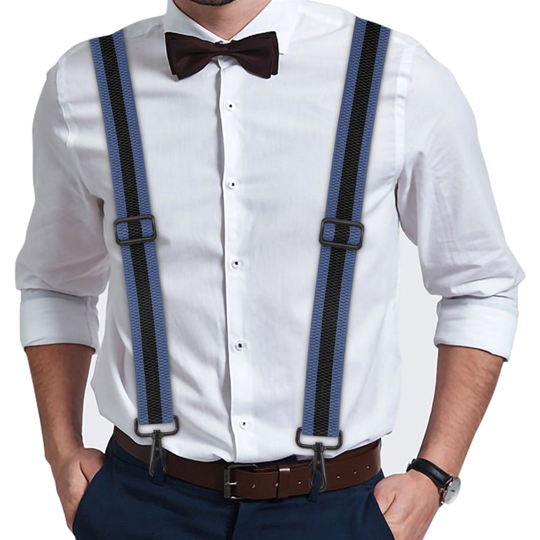 "Buyless Fashion Heavy Duty 2 Pack Suspenders for Men - 48"" Adjustable Straps 1 1/2"" - X Back with Strong Hooks"