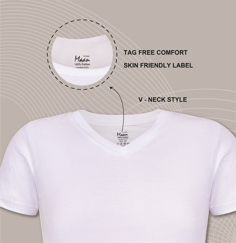 Buyless Fashion Mens Tagless Undershirts Soft Cotton Crew Neck and V-Neck (3 Pack)