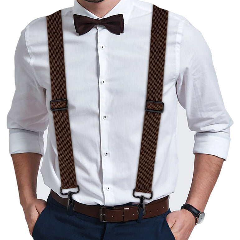 "Buyless Fashion Heavy Duty 2 Pack Suspenders for Men - 48"" Adjustable Straps 1 1/2"" - X Back with Strong Hooks"