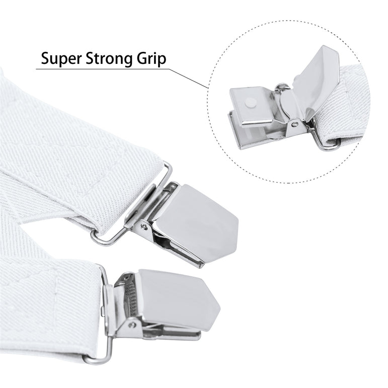 "Buyless Fashion Trucker 2 Pack Suspenders for Men - 48"" Elastic Adjustable Straps 1 1/4"" - X Back"