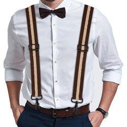 "Buyless Fashion Heavy Duty 2 Pack Suspenders for Men - 48"" Adjustable Straps 1 1/2"" - X Back with Strong Hooks"