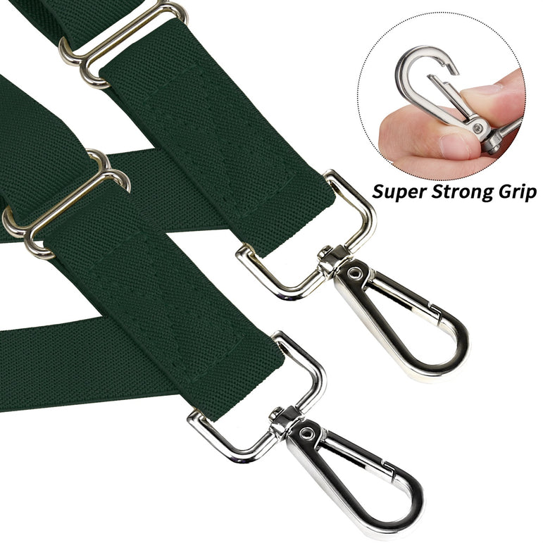 "Buyless Fashion Trucker 2 Pack Suspenders for Men - 48"" Elastic Adjustable Straps 1"" - X Back Utility Braces"