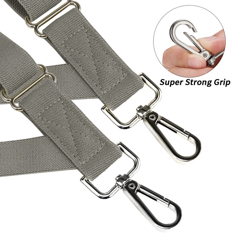 "Buyless Fashion Trucker 2 Pack Suspenders for Men - 48"" Elastic Adjustable Straps 1"" - X Back Utility Braces"