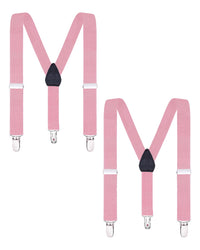 Buyless Fashion Adjustable 2 Pack Suspenders for Kids Toddlers Baby Elastic Solid Color 1 Inch - Y Back Design