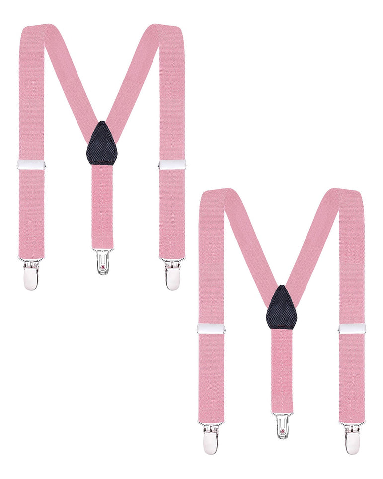 Buyless Fashion Adjustable 2 Pack Suspenders for Kids Toddlers Baby Elastic Solid Color 1 Inch - Y Back Design