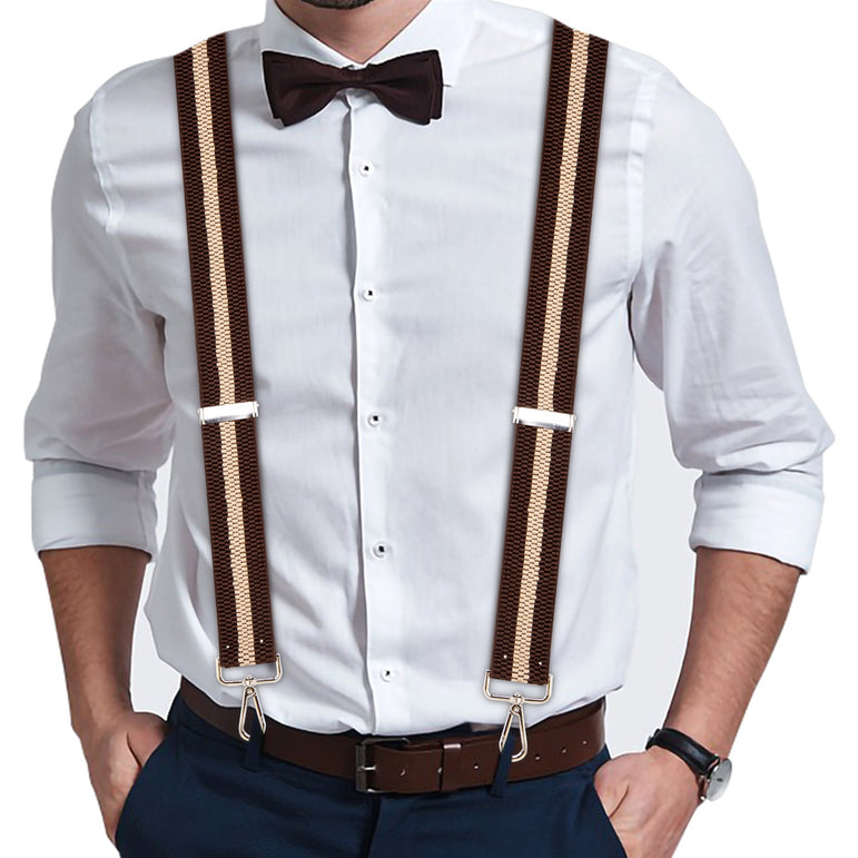 "Buyless Fashion Heavy Duty 2 Pack Suspenders for Men - 48"" Adjustable Straps 1 1/2"" - X Back with Strong Hooks"