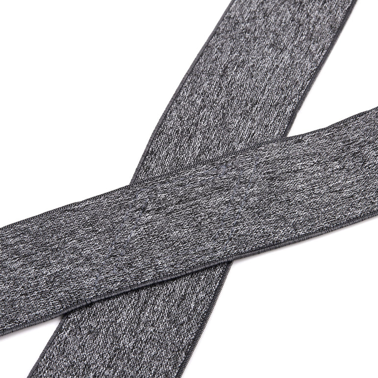 "Buyless Fashion Mens 2 Pack Suspenders - 48"" Elastic Adjustable Heavy Duty 2"" Wide - X Back With Black Hooks"