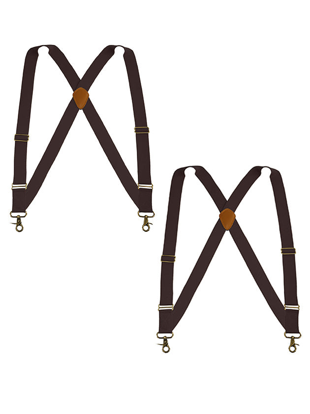 "Buyless Fashion Trucker 2 Pack Suspenders for Men - 48"" Elastic Adjustable Straps 1 1/4"" - X Back Utility Braces"