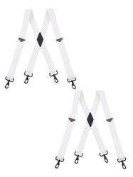 "Buyless Fashion 2 pack Suspenders for Men - 48"" Adjustable Straps 1 1/4"" - X Back with Black Hooks"