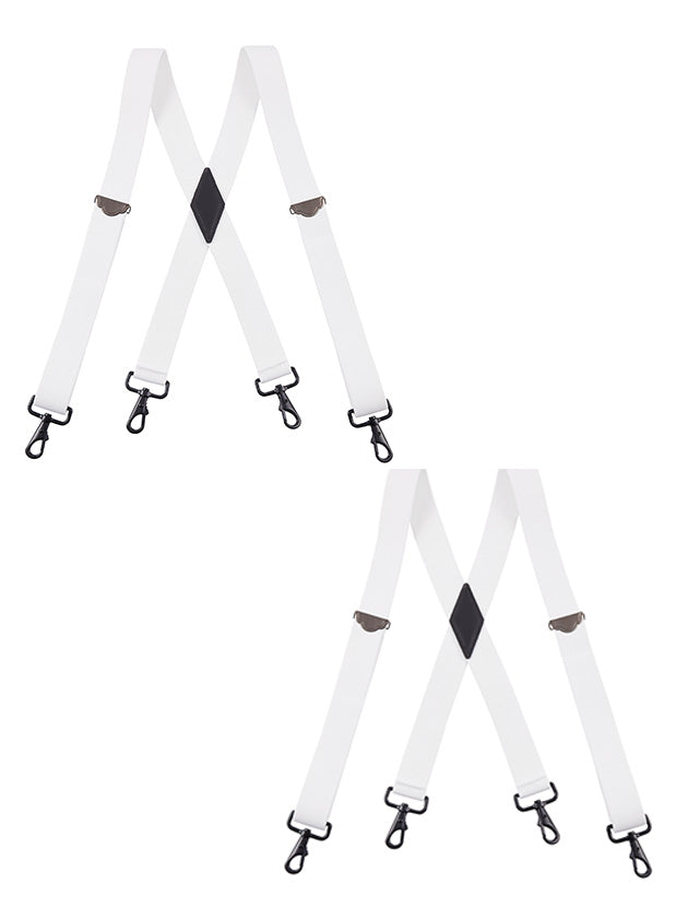 "Buyless Fashion 2 pack Suspenders for Men - 48"" Adjustable Straps 1 1/4"" - X Back with Black Hooks"