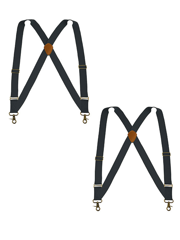 "Buyless Fashion Trucker 2 Pack Suspenders for Men - 48"" Elastic Adjustable Straps 1 1/4"" - X Back Utility Braces"
