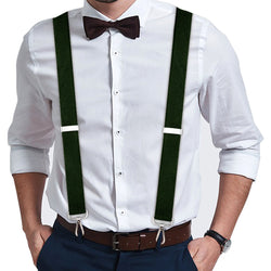 "Buyless Fashion Heavy Duty 2 Pack Suspenders for Men - 48"" Adjustable Straps 1 1/2"" - X Back with Strong Hooks"