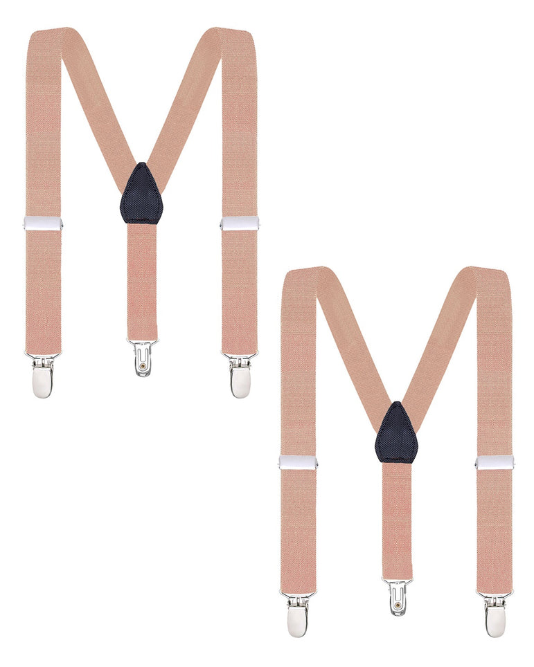 Buyless Fashion Adjustable 2 Pack Suspenders for Kids Toddlers Baby Elastic Solid Color 1 Inch - Y Back Design