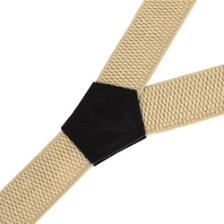 "Buyless Fashion Heavy Duty Textured 2 Pack Suspenders for Men - 48"" Adjustable Straps 1 1/2"" - Y Shape"