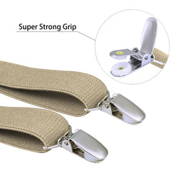 Buyless Fashion Adjustable 2 Pack Suspenders for Kids Toddlers Baby Elastic Solid Color 1 Inch - Y Back Design