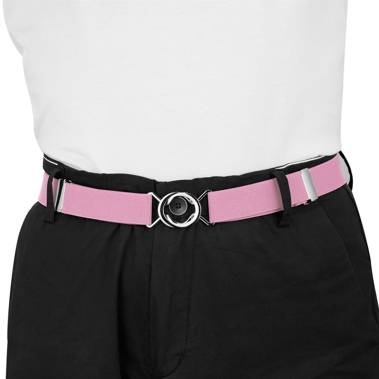 Buyless Fashion Kids Toddlers Baby Adjustable Elastic Stretch Belt with Silver Twisted Buckle