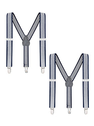Buyless Fashion Adjustable 2 Pack Suspenders for Kids Toddlers Baby Elastic Solid Color 1 Inch - Y Back Design