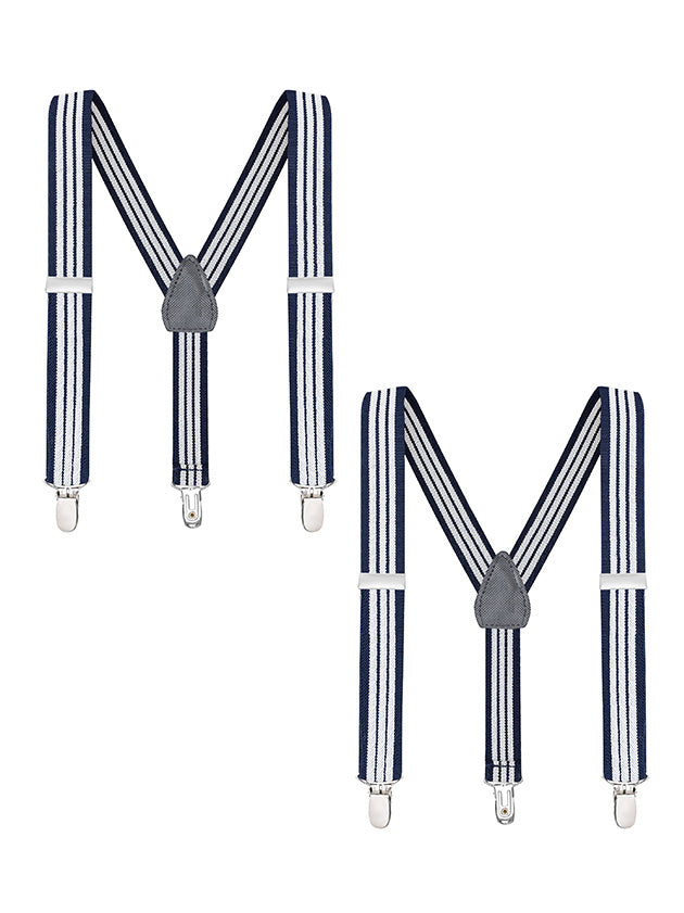 Buyless Fashion Adjustable 2 Pack Suspenders for Kids Toddlers Baby Elastic Solid Color 1 Inch - Y Back Design