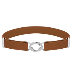 Buyless Fashion Kids Toddlers Baby Adjustable Elastic Stretch Belt with Silver Twisted Buckle