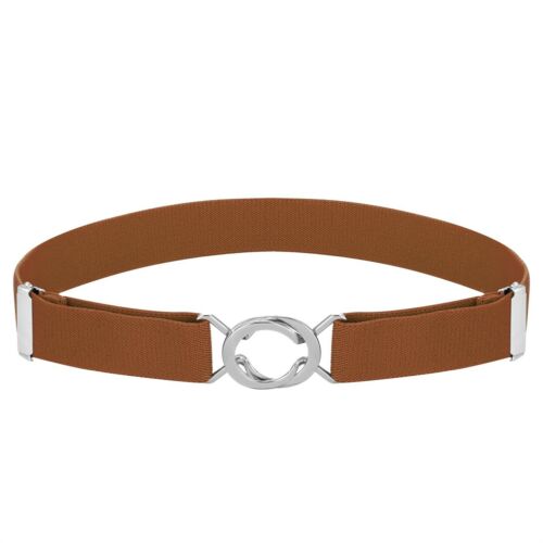 Buyless Fashion Kids Toddlers Baby Adjustable Elastic Stretch Belt with Silver Twisted Buckle