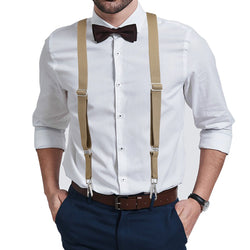 "Buyless Fashion Trucker 2 Pack Suspenders for Men - 48"" Elastic Adjustable Straps 1"" - X Back Utility Braces"