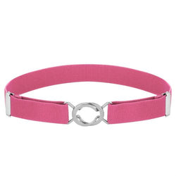 Buyless Fashion Kids Toddlers Baby Adjustable Elastic Stretch Belt with Silver Twisted Buckle