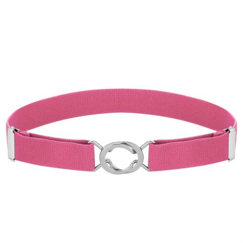 Buyless Fashion Kids Toddlers Baby Adjustable Elastic Stretch Belt with Silver Twisted Buckle