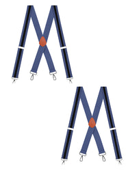 "Buyless Fashion Heavy Duty 2 Pack Suspenders for Men - 48"" Adjustable Straps 1 1/2"" - X Back with Strong Hooks"