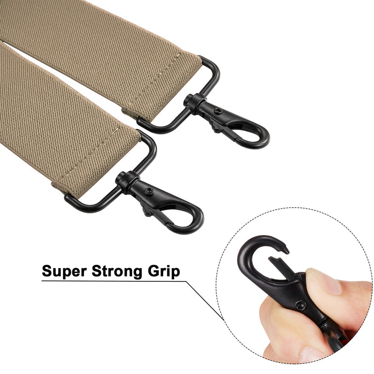 "Buyless Fashion Mens 2 Pack Suspenders - 48"" Elastic Adjustable Heavy Duty 2"" Wide - X Back With Black Hooks"
