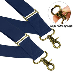 "Buyless Fashion Trucker Suspenders for Men - 48"" Elastic Adjustable Straps 1 1/4"" - X Back Utility Braces"