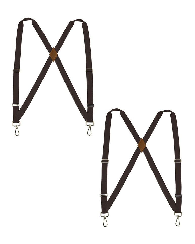 "Buyless Fashion Trucker 2 Pack Suspenders for Men - 48"" Elastic Adjustable Straps 1"" - X Back Utility Braces"