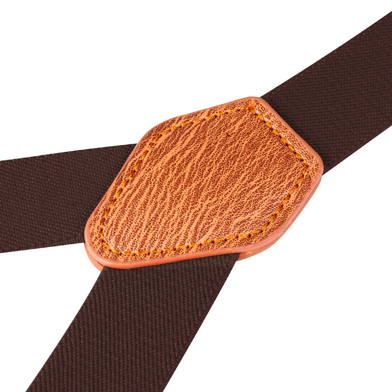 "Buyless Fashion Adjustable Suspenders for Kids - 26"" Elastic Straps 1"" - Leather Y Shape Back - 5151"