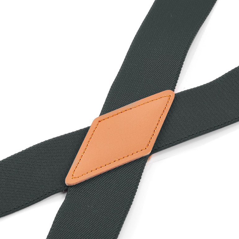 "Buyless Fashion 2 pack Suspenders for Men - 48"" Adjustable Straps 1 1/4"" - X Back With Black Clips"