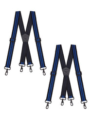"Buyless Fashion Heavy Duty 2 Pack Suspenders for Men - 48"" Adjustable Straps 1 1/2"" - X Back with Strong Hooks"
