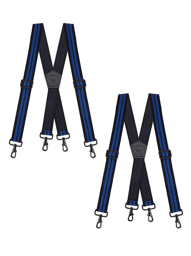 "Buyless Fashion Heavy Duty 2 Pack Suspenders for Men - 48"" Adjustable Straps 1 1/2"" - X Back with Strong Hooks"