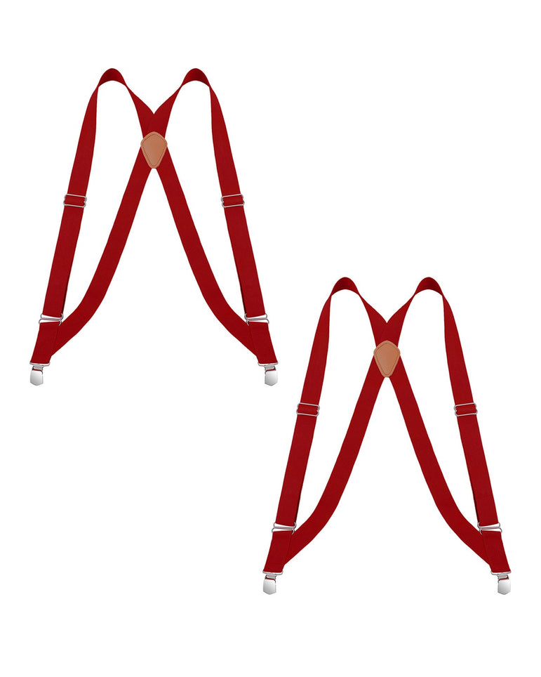 "Buyless Fashion Trucker 2 Pack Suspenders for Men - 48"" Elastic Adjustable Straps 1 1/4"" - X Back"