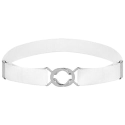 Buyless Fashion Kids Toddlers Baby Adjustable Elastic Stretch Belt with Silver Twisted Buckle