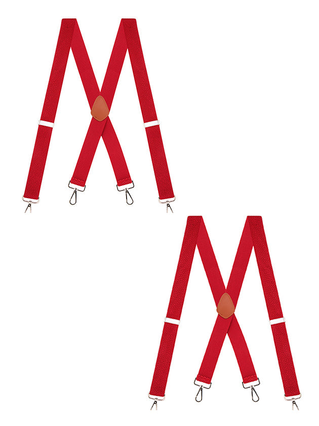 "Buyless Fashion Heavy Duty 2 Pack Suspenders for Men - 48"" Adjustable Straps 1 1/2"" - X Back with Strong Hooks"