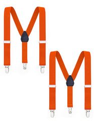 Buyless Fashion Adjustable 2 Pack Suspenders for Kids Toddlers Baby Elastic Solid Color 1 Inch - Y Back Design