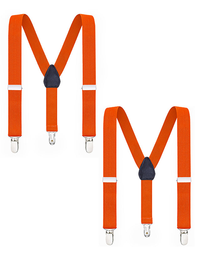 Buyless Fashion Adjustable 2 Pack Suspenders for Kids Toddlers Baby Elastic Solid Color 1 Inch - Y Back Design