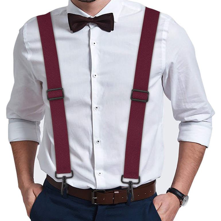 "Buyless Fashion Heavy Duty 2 Pack Suspenders for Men - 48"" Adjustable Straps 1 1/2"" - X Back with Strong Hooks"
