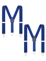 Buyless Fashion Adjustable 2 Pack Suspenders for Kids Toddlers Baby Elastic Solid Color 1 Inch - Y Back Design