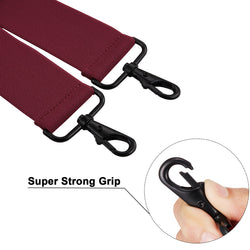 "Buyless Fashion Mens 2 Pack Suspenders - 48"" Elastic Adjustable Heavy Duty 2"" Wide - X Back With Black Hooks"